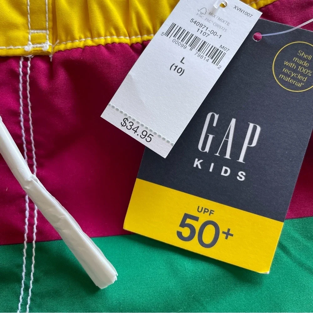 GAP Kids Multicolor Striped‎ Swim Shorts UPF 50+ NWT